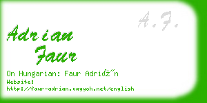 adrian faur business card